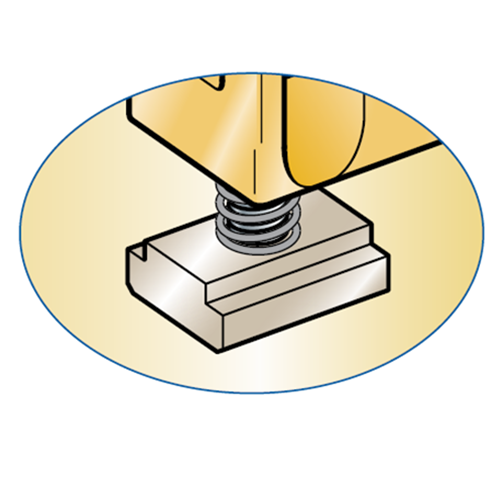 KOPAL Bloc Bride Schnellspanner Kompaktspanner. Der Mono Bloc Kompaktspanner ist ein vertikaler Schnellspanner, der sich für Werkzeugmaschinentische mit T-Nuten, Spannvorrichtungen oder Gewinde-Rasterplatten eignet. Er zeichnet sich durch seine vielseitige senkrechte Spannkraft aus und ermöglicht durch einfaches Drehen des Spannschlüssels eine stufenlose vertikale Spannfunktion mit variabler Spannkraft bis zu maximal 16.000 N. Mit diesem Spanner können Werkstücke auf T-Nutentischen sowie auf Rasterplatten oder Spannvorrichtungen befestigt werden. Die Anwendungsmöglichkeiten werden durch Spezialbefestigungsschrauben der Größen M10, M12, M14 und M16 erheblich erweitert. Die Spannhöhe kann mit Unterbauelementen in 75-mm-Schritten bis zu einer maximalen Höhe von 400 mm variiert werden.