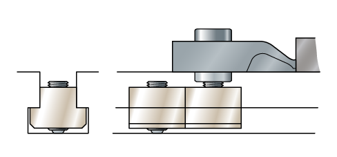 Klemm-Nutensteine zur Sicherung gewähren ein stabile Position.<br />
Klemm-Nutensteine werden zur Sicherung hinter Nutensteine geklemmt um das verschieben bei großen horizontalen Kräften zu verhindern.<br />
Nutensteine zum verklemmen die sichern.<br />
Für Werkzeugmaschinentische mit T-Nuten sowie T-Nutenvorrichtungen.<br />
Herstellung der Nutensteine nach DIN508<br />
Festigskeitsklasse 10<br />
Verhindern das verschieben von Nutensteine bei hohen Quer wirkenden Kräften<br />
Einfach mittels Inbus Schraube den Klemmnutensteine in der Nut verklemmen. Der Sicherungsnuten sicherert als zusätzlicher T-Nutenstein hinter dem eigentlichen Nutenstein das verschieben des Spannelemente.