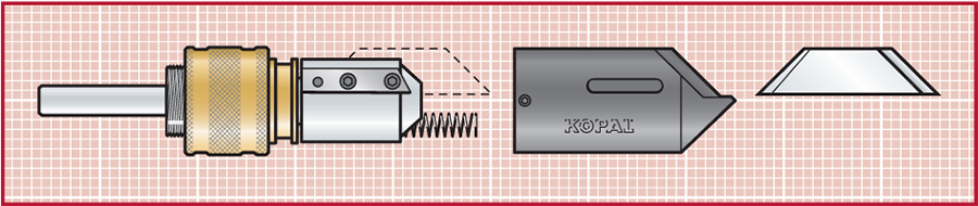 Spanntech GmbH mit KOPAL Fasenfräsen mit SLIM LINE und langem Schaft eignen sich ideal zum Fasen und Senken tiefer Bohrungen. Der lange, schlanke Schaft ermöglicht das Fasen extrem tiefer Bohrungen an Sacklöchern, Sechsecken und Polygonen, um innen schwer zugängliche Bohrungen zu entgraten. Ein federnder Innenführungskegel sorgt für konzentrische Fasen. Wiederholbare symmetrische Innenfasen mit optimalen Standzeiten sind auch bei unterbrochenen Schnitten möglich. Die einstellbare Kantentiefe ist reproduzierbar und genau